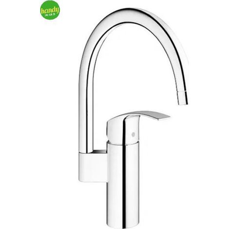Rubinetto miscelatore monocomando cromato per lavello a canna alta tonda serie eurosmart new 3/8" GROHE