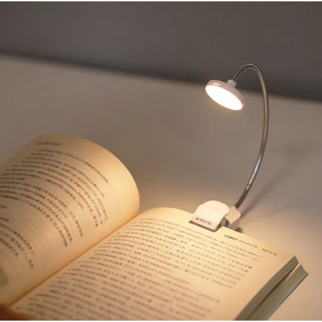 Lampe de lecture créative à 12 LED (lumière blanche) – Lampe à pince rechargeable pour Kindle, lecture au lit et chambres d'étudiants (1/3)