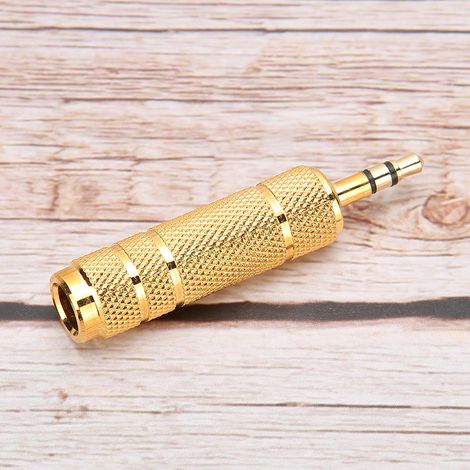 1 Adaptateur audio, connecteur mâle 3,5 mm, prise femelle 6,5 mm, plaqué or, pour casque et équipement sonore (1/5)