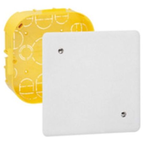 Legrand – Boîte de dérivation pour plâtre 115x115mm – Profondeur 40mm – Fond défonçable pour câblage flexible – Installation rapide avec vis incluses