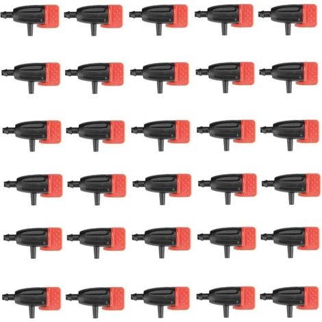 Paquete de 60 goteros de riego, dispositivos de riego para plantas, de 0 a 200 L, emisores de goteo ajustables, microaspersores, flujo de agua, rociadores, sistema de riego por goteo.