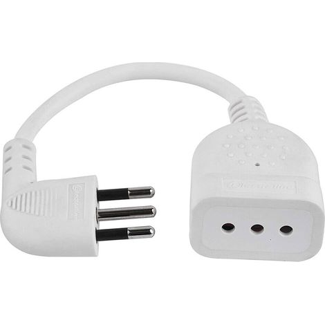 Mini rallonge peu encombrante electraline 20cm blanc - 46005 (1/5)