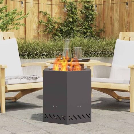 Rauchfreier Feuerkorb Schwarz 48 x 48 x 51 cm Stahl