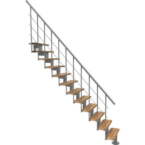 Matisère – Escalier droit 10 marches – Hauteur 2.22 à 2.64m – Largeur 80cm – Marches en hêtre – Charge 200kg par marche – Sécurisé avec main-courante (1/4)