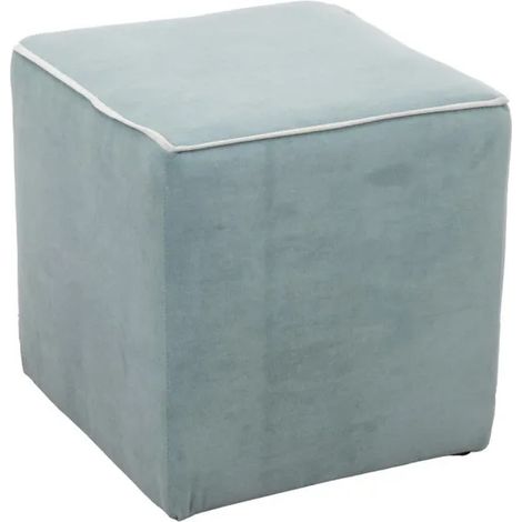 Pouf Zeno velluto menta - bordo ottanio