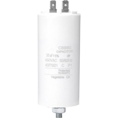 Condensateur de démarrage CBB60 35µF 450V avec écrou pour moteur de machine à laver (1/5)