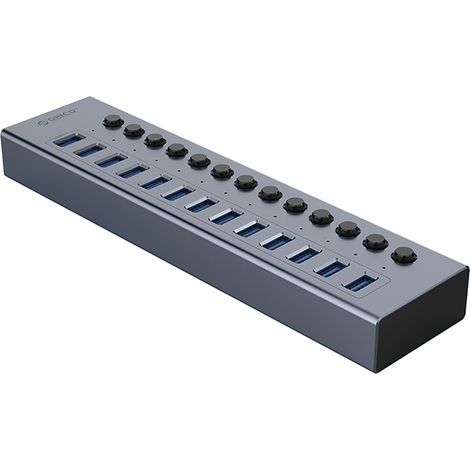 Hub BT2U3-13AB con 13 puertos USB-A - Gris (1/4)