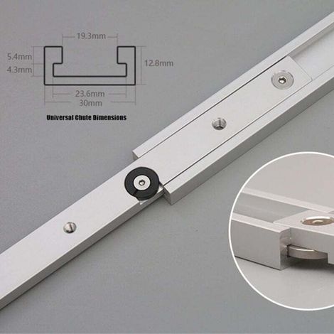 Führungsschiene, verstellbare T-Schiene aus Aluminiumlegierung mit Gehrungsanschlag und Montageschiene (300 Gleitstücke)