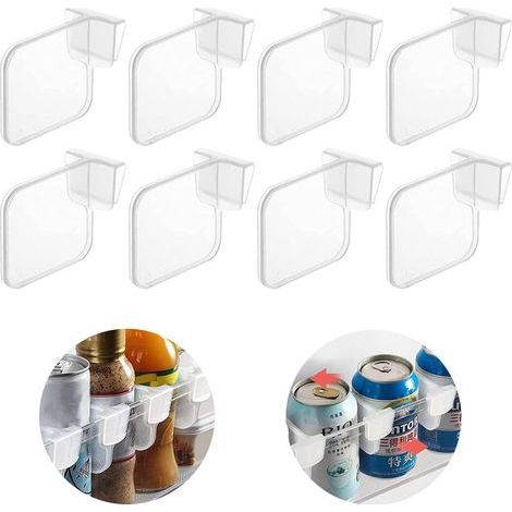 Panier de rangement en plastique transparent, séparateur d'espace, boîte de rangement pour réfrigérateur, séparateur de boîte de rangement pour réfrigérateur (10 pièces) (1/5)