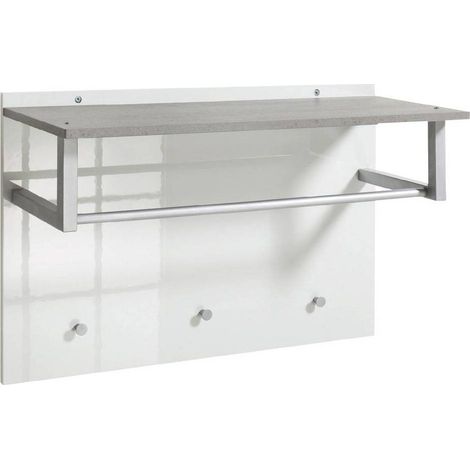 PENSILE INGRESSO APPENDIABITI LINEA 'GALAVERNA' cm. 36 x 90 x h.60 - cemento/bianco