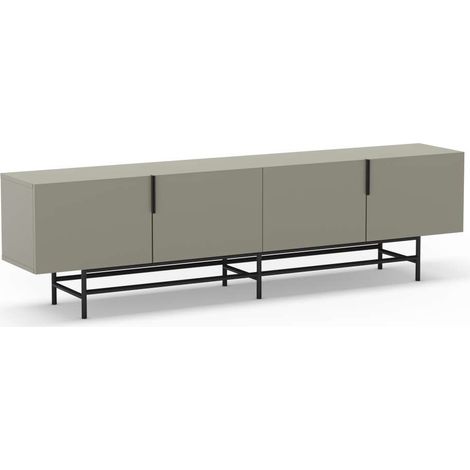 Mueble para televisión 4 puertas Elena acabado verde/negro, 55cm(alto) 200cm(ancho) 35cm(largo) (1/5)