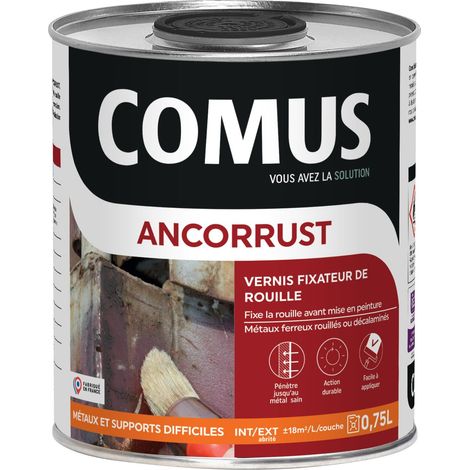 Comus – Vernis fixateur de rouille 0.75L – Antirouille pour métal – Action durable – Fabrication française – Additif pour peinture (1/5)