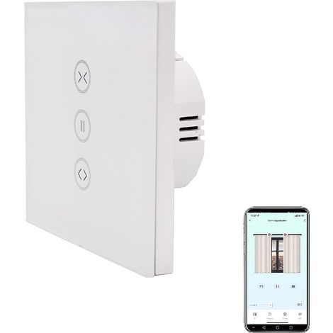Module Interrupteur Volet Roulant Zigbee 3.0, Panneau Tactile en Verre, Nécessite un Hub Zigbee, Commande Vocale, Programmation Horaire, Blanc (1/5)