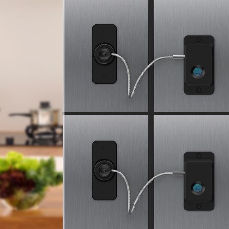Serrure de sécurité à empreintes digitales, sécurité enfant et animaux domestiques, pour tiroirs, armoires, fours, toilettes, biométrie intelligente et clé USB, déverrouillage rapide, 2, noir (1/5)