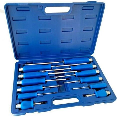 KIT SET 12 CACCIAVITI CACCIAVITE IMPATTO A CROCE E TAGLIO CON MANICO AD IMPATTO