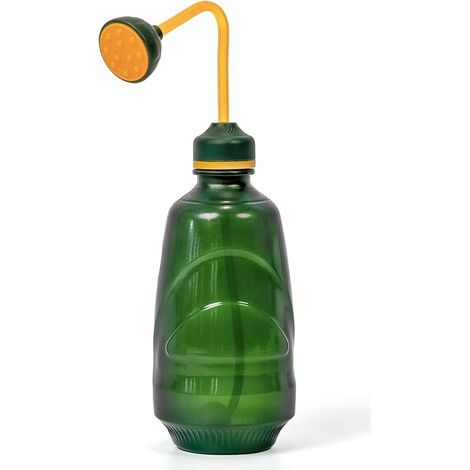 Regadera pequeña de 450 ml, regadera de plástico para plántulas y plantas que prefieren aceites, marrón/verde (1/5)