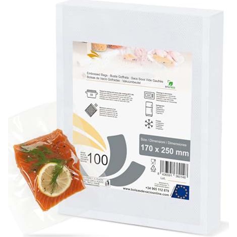 Sac Sous Vide - 170 x 250 mm - Compatible Avec Sceau Extérieur - Sans BPA - PA/PE 20/70 - Fabriqué Dans L'UE - 100 Pièces (1/5)