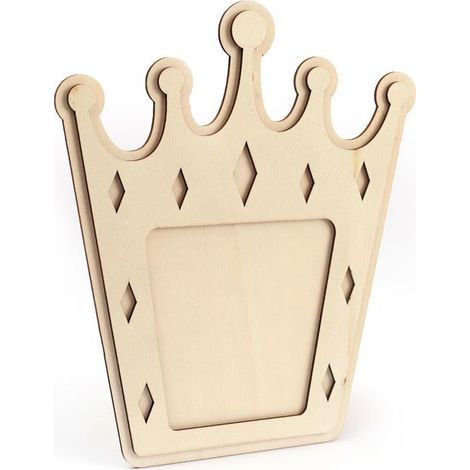 Cadre photo couronne en bois 21,5 x 18 cm (1/3)