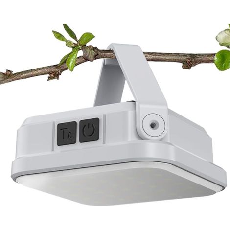 Lampe solaire de camping, lanterne solaire de tente rechargeable par USB, veilleuse étanche avec poignée et intensité variable pour jardin extérieur (1/5)