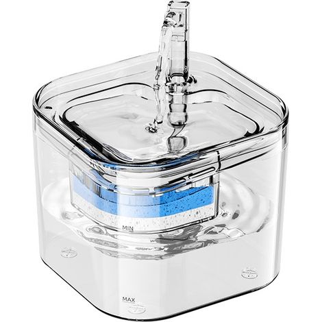 Distributeur d'eau automatique pour animaux de compagnie avec filtre et mangeoire (1/3)