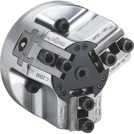 Röhm Kraftspannfutter KFD 250, 3-Backen, gewichtserleichert, Zylindrische Zentrieraufnahme - 144594 (1/2)