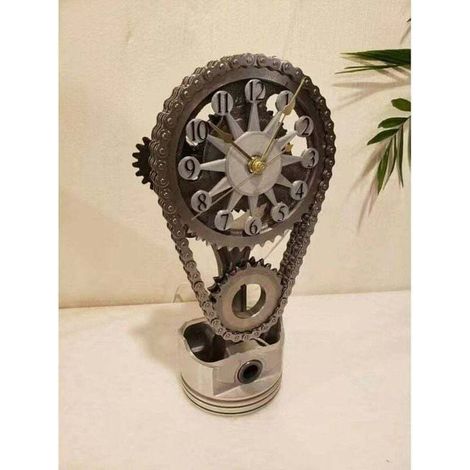 Horloge, Dernière montre créative européenne et américaine, montre à engrenage rotatif Vintage 3D, horloge à chaîne d'ornements artisanaux (1/4)