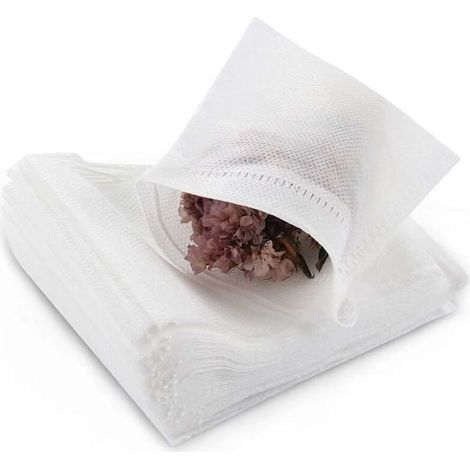 400 Pieces Sachets Filtre a The Jetables Coton Vide Cordon De Serrage Filtre a Joint Sachets De The pour Sarcelle a Feuilles Mobiles (3,54 X 2,75 Pouces) (1/5)
