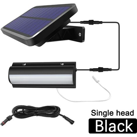 (Blanc - tête unique noire) Suspension solaire améliorée pour intérieur et extérieur, allumage/extinction automatique, compatible avec grange, chambre, balcon, poulailler, avec interrupteur à tirette (1/5)