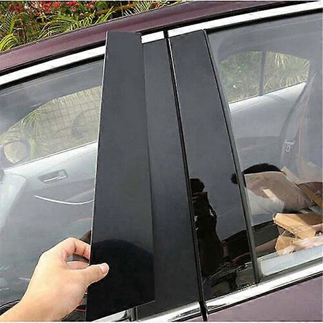 Lot de 6 enjoliveurs de montants de vitres de portières de voiture, autocollants de finition noir brillant pour Hyundai Tucson 2016-2021 (1/5)
