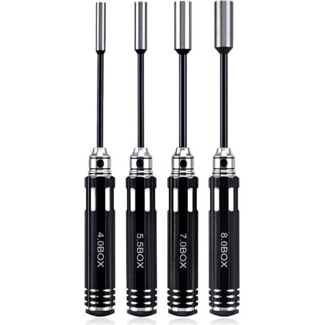 4 tournevis hexagonaux, kit d'outils RC pour voiture, bateau, drone, hélicoptère multi(4.0 mm, 5.5 mm, 7.0 mm, 8.0 mm)