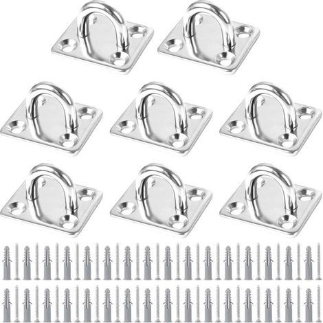 Ösenplatte aus Edelstahl, Ösenplattenbefestigung für Sonnensegel, Ösenplatte aus Edelstahl für Boote, Decken, Wände, Schaukeln, Hängematten, maritime Anwendungen (1/5)