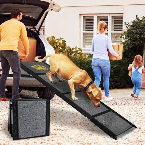 Rampe pliable pour chiens de grande taille 170 cm avec tapis antidérapant pour voiture SUV (1/5)