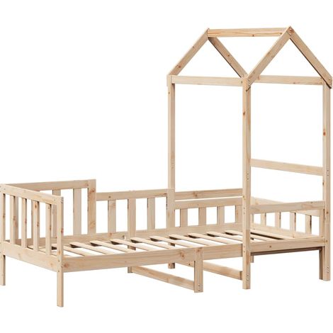 Sofá cama con techo de madera maciza de pino 80x200 cm vidaXL