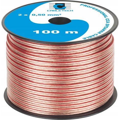 CCA Cabletech Lautsprecherkabel 2 x 0,5 mm² 100 m Transparent (1/3)