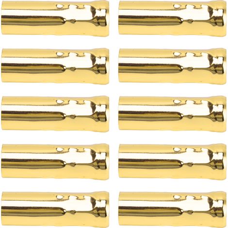 Set mit 10 Schutzröhrchen für E14-Fassung, Kristallleuchterbirne, Tropfenkerzenrohr, gerades Aufhängungsrohr, Beleuchtungszubehör (Modell 25x80mm) Goldelektrophorese. (1/5)