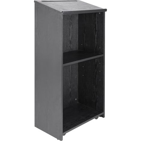 Support de podium Mophorn, 47 po avec 4 roulettes. Podium en bois avec étagères de rangement et plateau incliné. Convient pour l'église, le bureau, l'école, la maison. Noir (1/5)