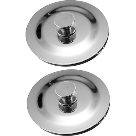 2 bouchons de baignoire, inox, pour salle de bain et bonde (1/5)