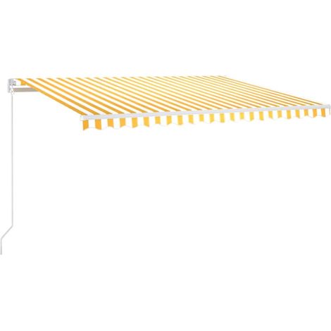 Maison Exclusive - Tenda da Sole Retrattile Manuale 450x350 cm Gialla e Bianca (1/5)