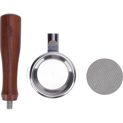 Porte-filtre à café sans fond, 58mm, en acier inoxydable, poignée en bois, Portable pour Machine (1/5)