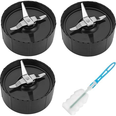Lame Croisée - 3 Pièces - Acier Inoxydable - Pour Magic Bullet MB1001 -r Et Mixer - Noir (1/5)