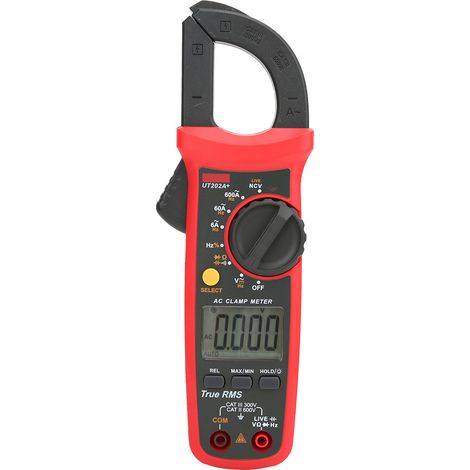 Pince ampèremétrique portable UNI T UT202a Mini à gamme automatique True RMS pour les tests de tension, courant, résistance et capacité (1/5)
