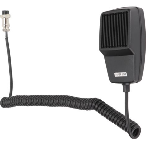 Microphone de remplacement DM-507-4 4 broches noir CB pour talkie-walkie, haut-parleur intégré. (1/5)