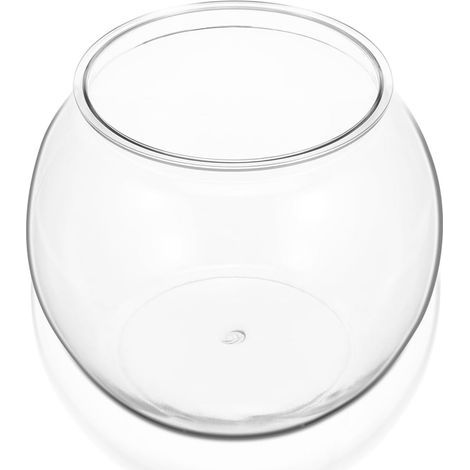 Round Transparent PET Aquarium 20.5x20.5x18 cm Shock Resistant for Goldfish and Turtles Office Home