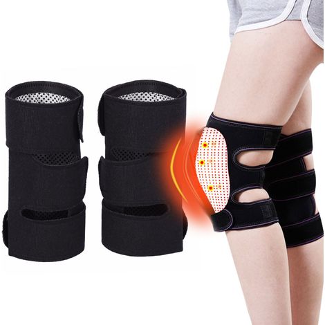1 Paire de genouillères auto-chauffantes en tourmaline, aimantothérapie, soutien rotulien, soulagement arthrite, manchons de genou antidouleur (1/5)