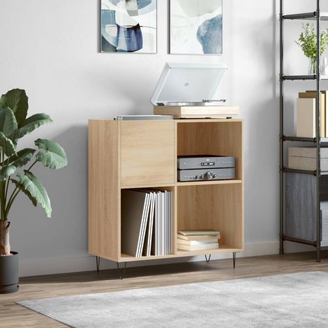 vidaXL Mobile Porta Dischi Rovere Sonoma 84,5x38x89 Legno