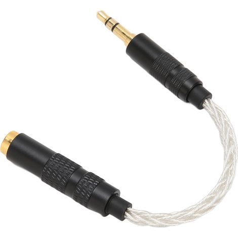 Symmetrisches Stereo-Adapterkabel (4,4-mm-Klinkenbuchse auf 3,5-mm-Klinkenstecker), vergoldete Anschlüsse, für tragbare Kopfhörer, silberfarben (1/5)