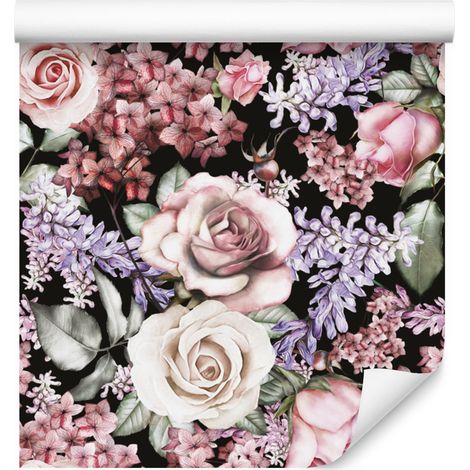 Carta da parati con rose colorate per soggiorno e camera da letto, 50x1000 cm (1/5)