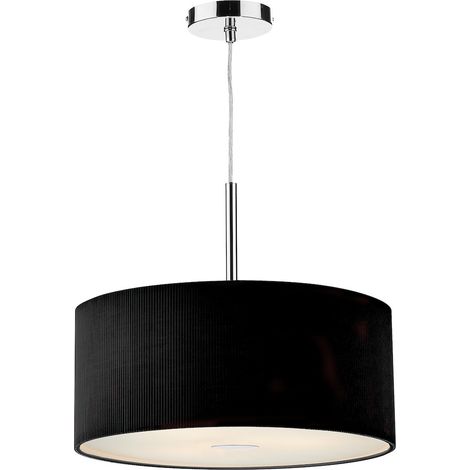 DAR ZARAGOZA - Suspension cylindrique noire 600 mm, 3x E27 (1/5)
