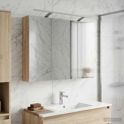 vidaXL Armoire Miroir de Salle de Bain Chêne Sonoma 100 x 14,5 x 70 cm (1/5)