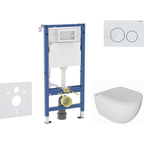 Geberit Duofix - Set Vorwandelement, WC Oudee mit Softclose-Sitz und Delta20-Betätigungsplatte, alpinweiß SANI11CA3138B (1/5)